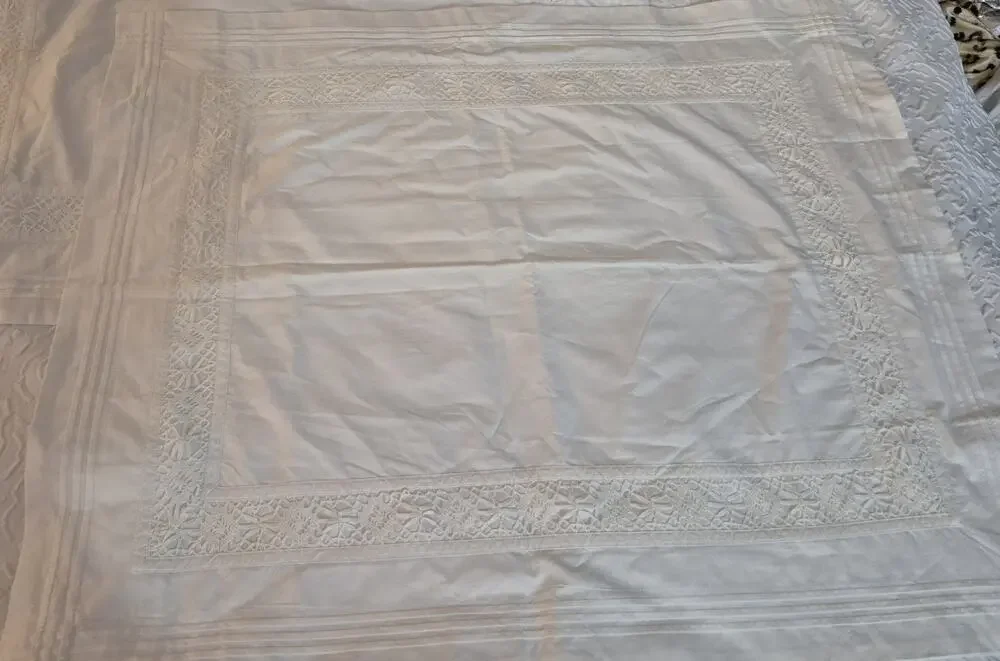 💥 RALPH LAUREN HOME CROCHET KING SHAMs 2 ~ WHITE Pillowcases